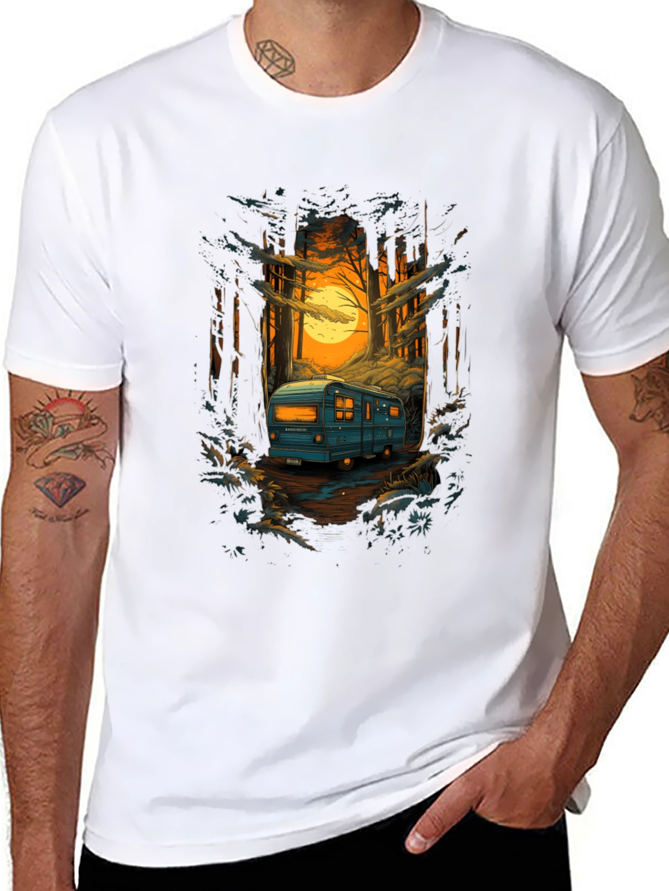 Adventure Awaits: RV in Forest T-Shirt