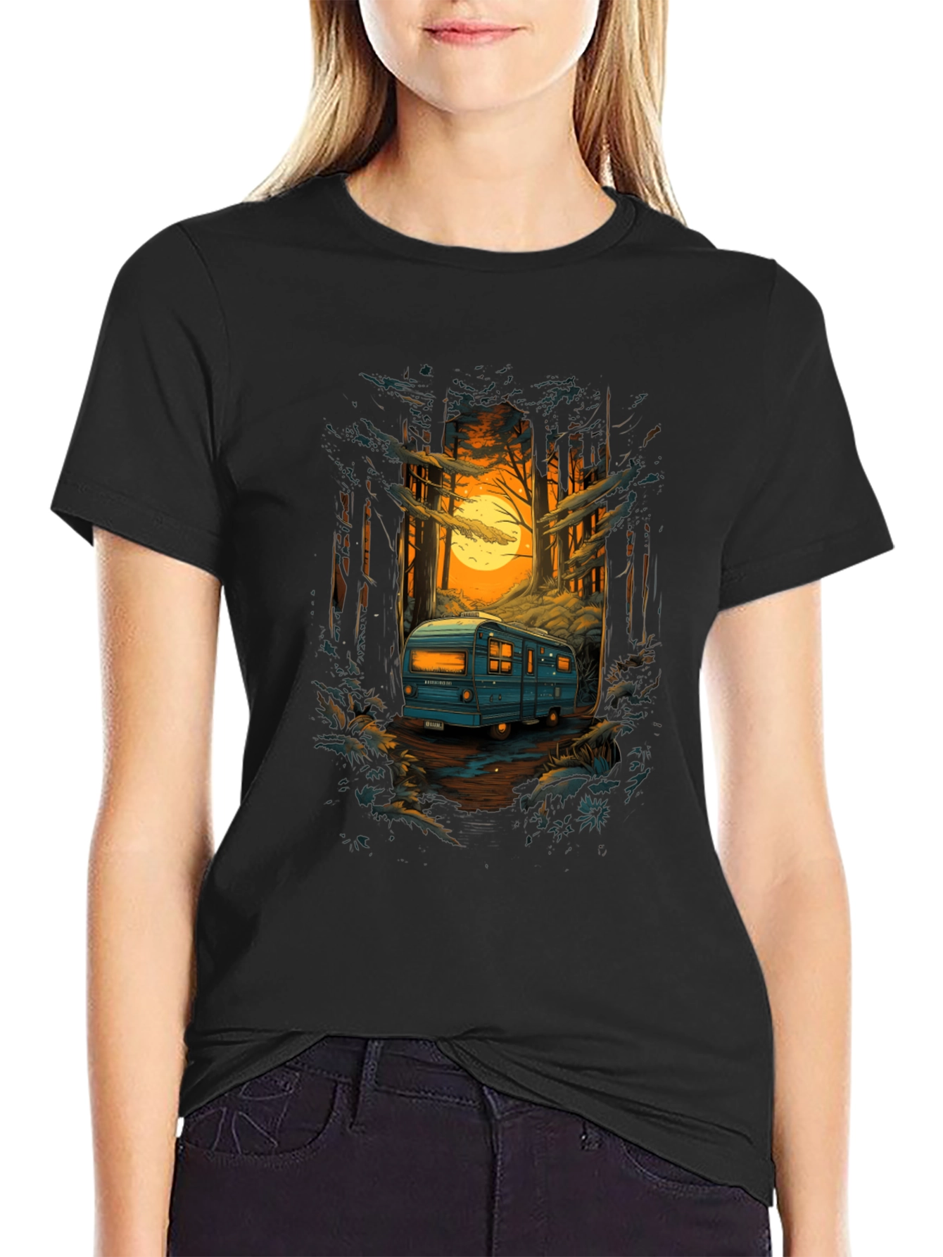 Adventure Awaits: RV in Forest T-Shirt
