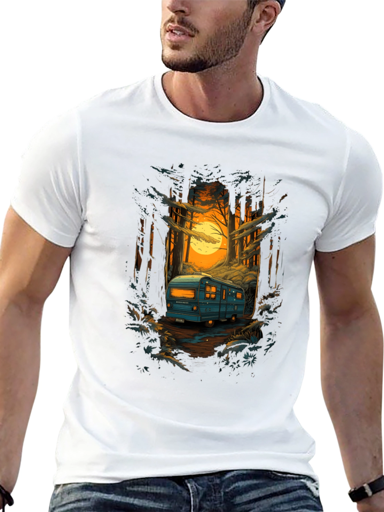 Adventure Awaits: RV in Forest T-Shirt