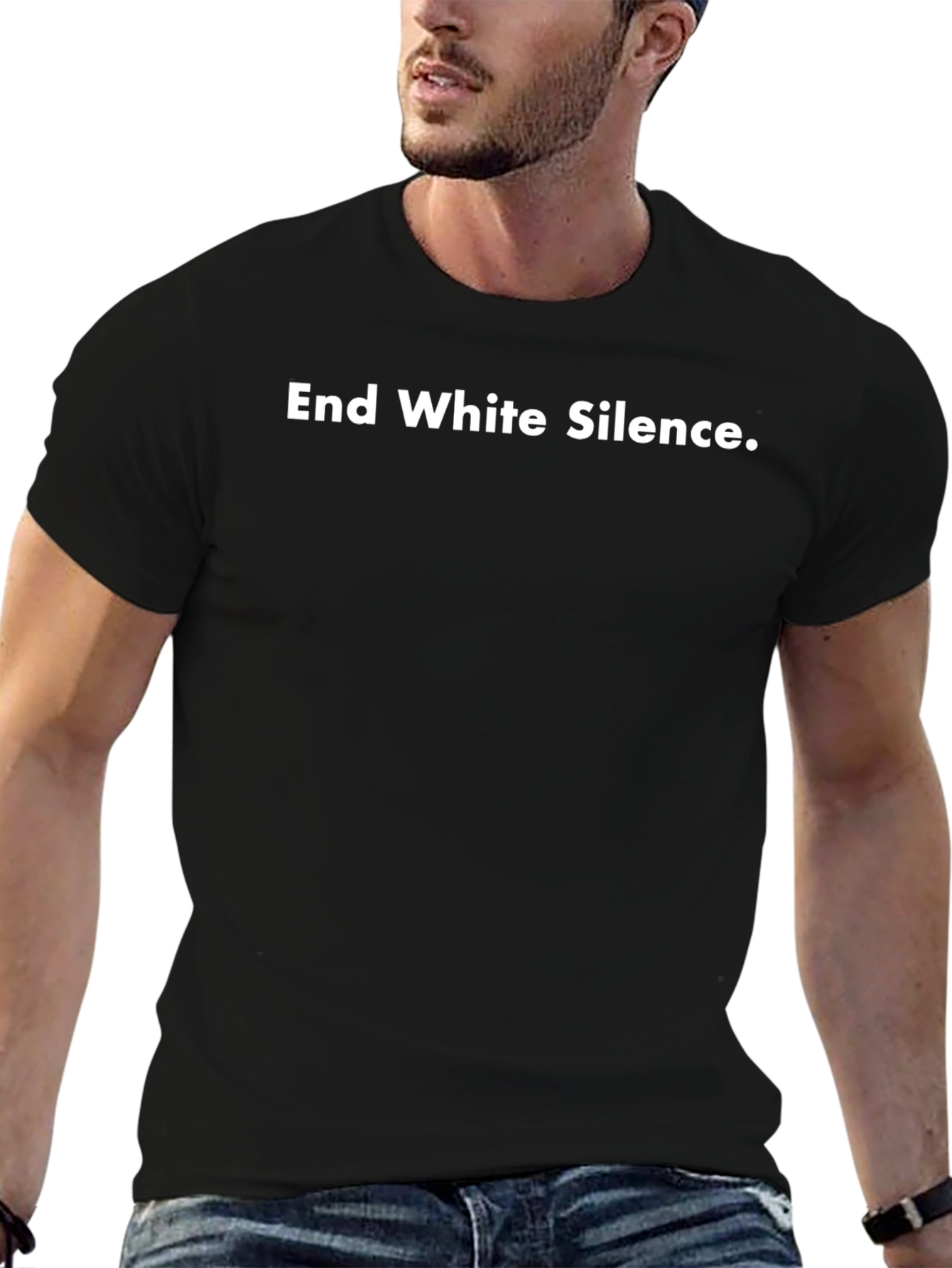 End White Silence Black T-Shirt