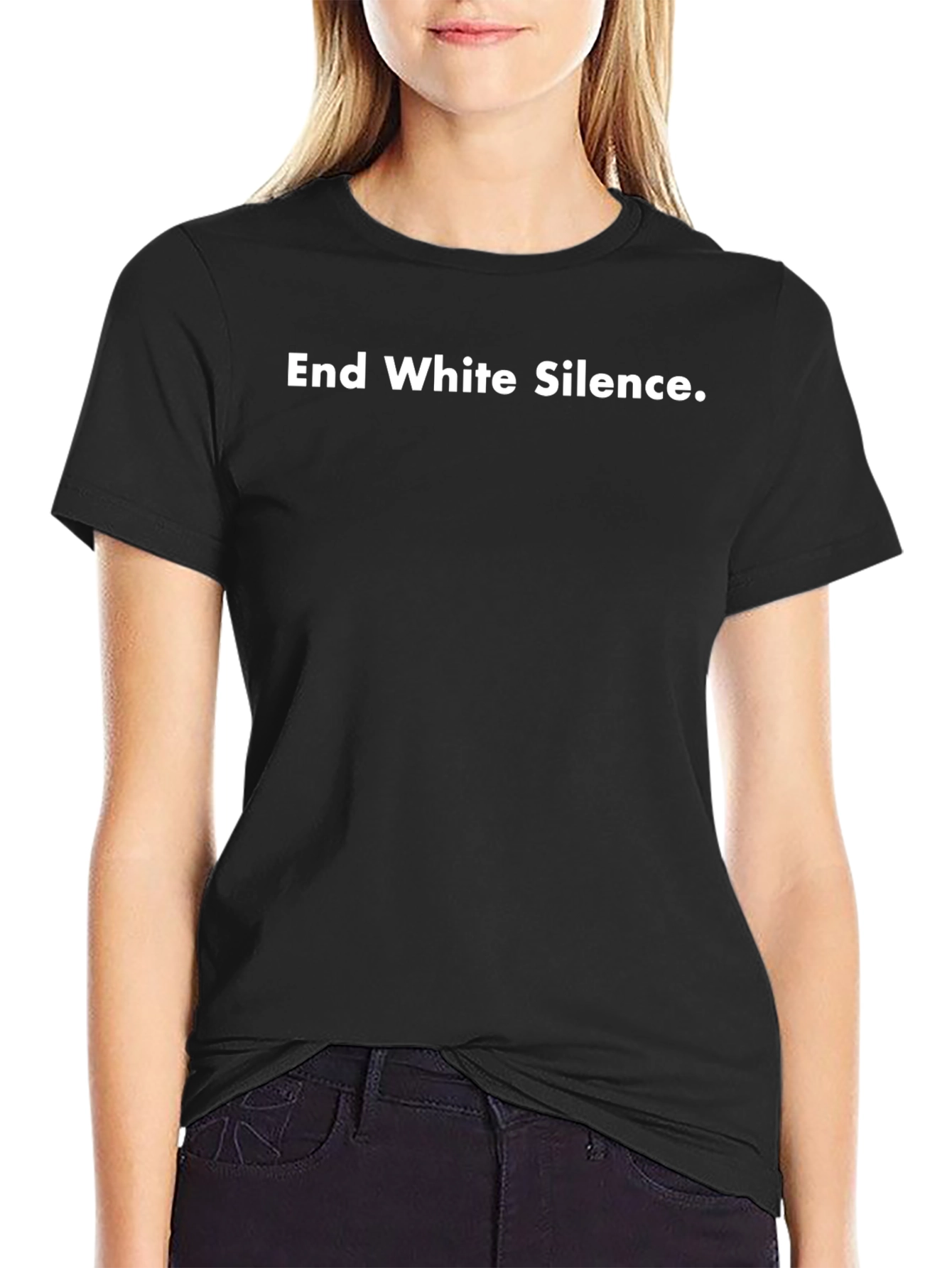 End White Silence Black T-Shirt