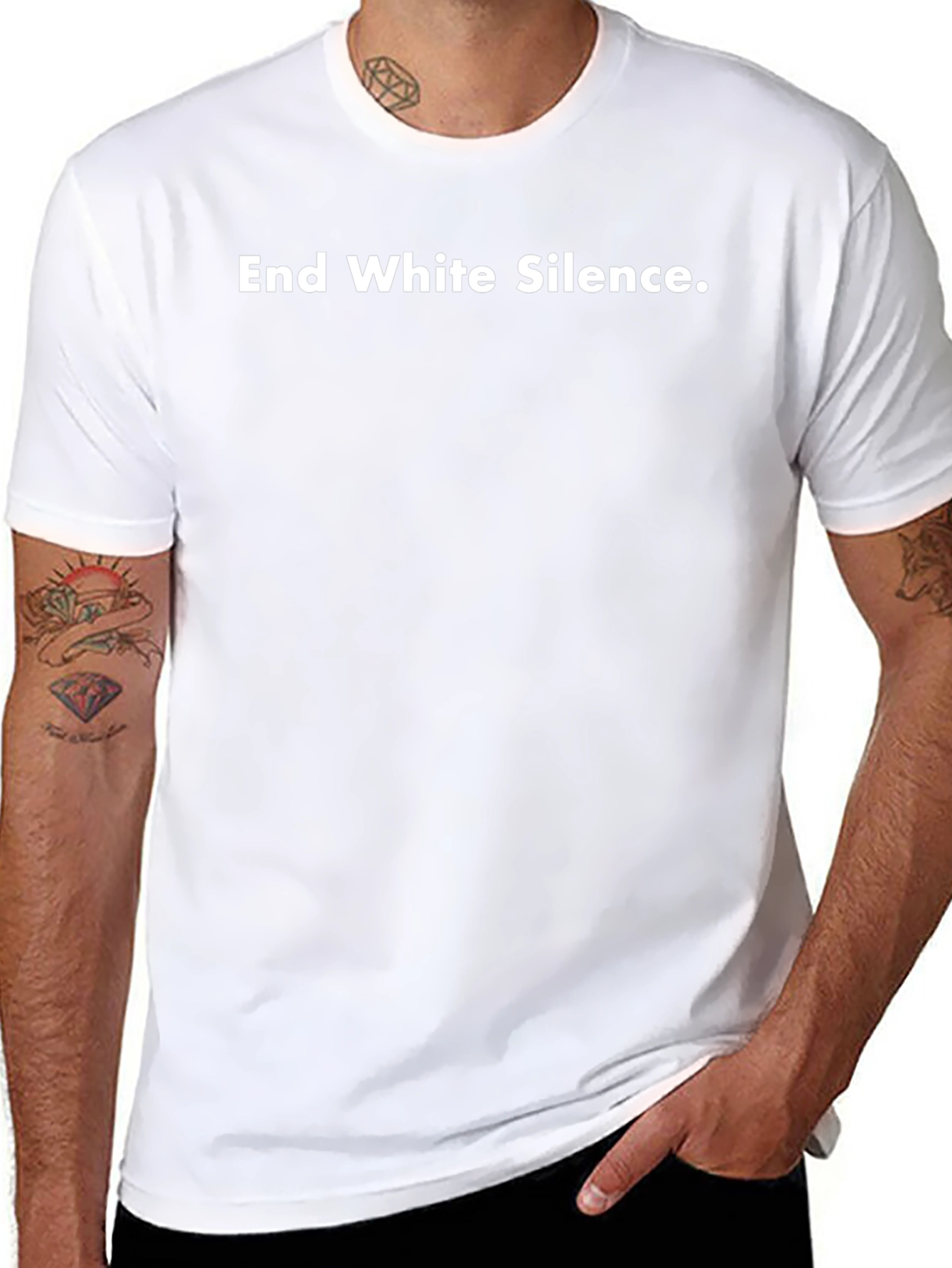 End White Silence Black T-Shirt