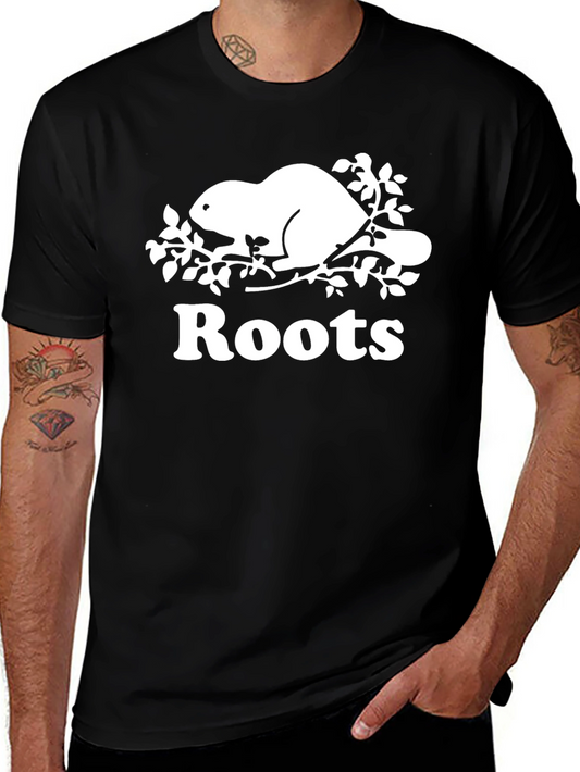 Roots Beaver Logo Black T-Shirt