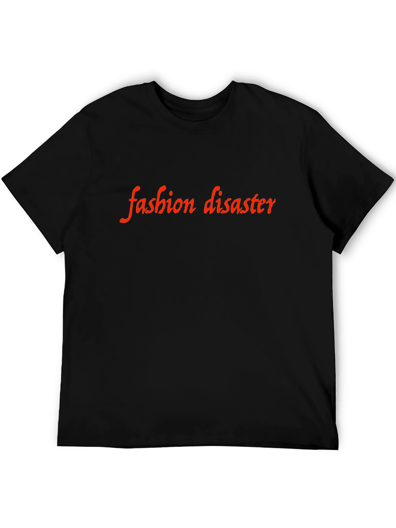 Fashion Disaster Graphic Tee - Black Cotton Casual Shirt