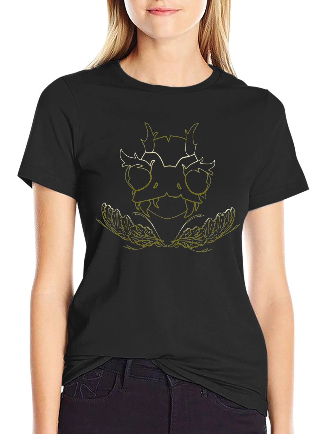 Unique Graphic Print Black T-Shirt