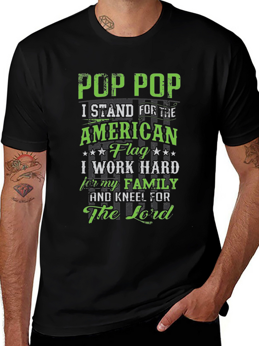 Pop Pop American Flag Graphic Tee