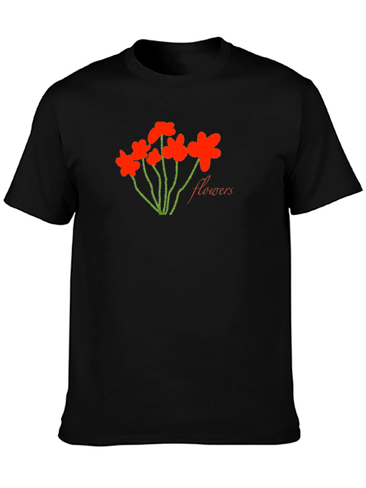 Flowers Graphic Tee - Soft Cotton Blend