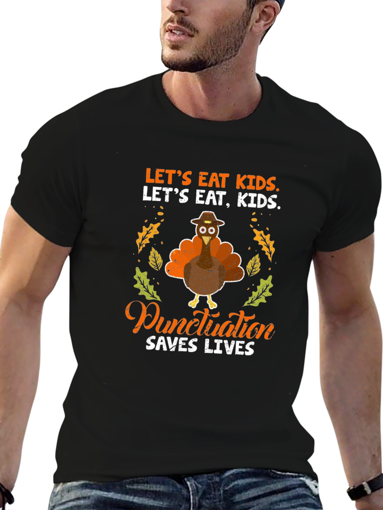 Punctuation Saves Lives Thanksgiving T-Shirt