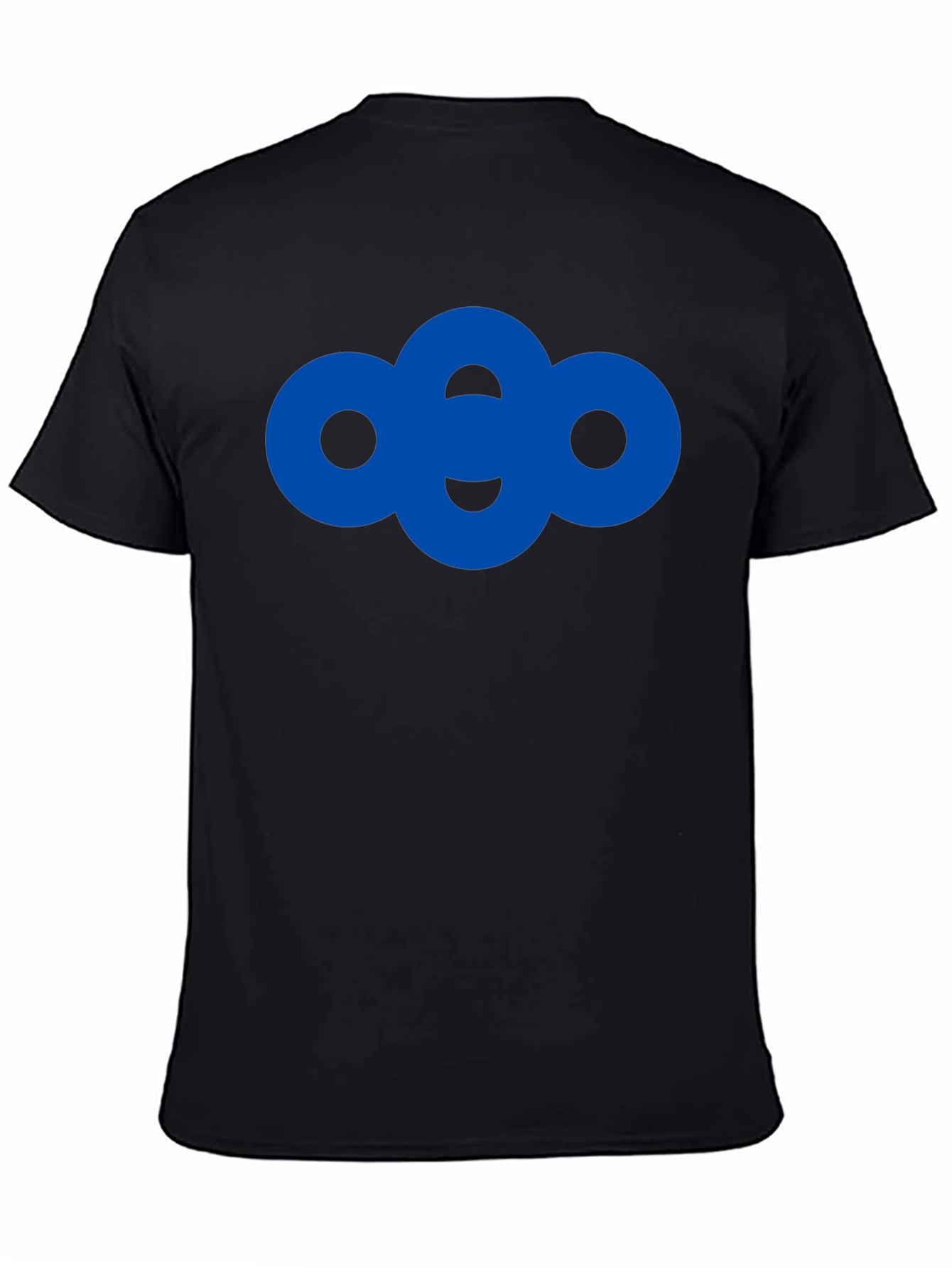 Modern Blue Circle Graphic Black T-Shirt