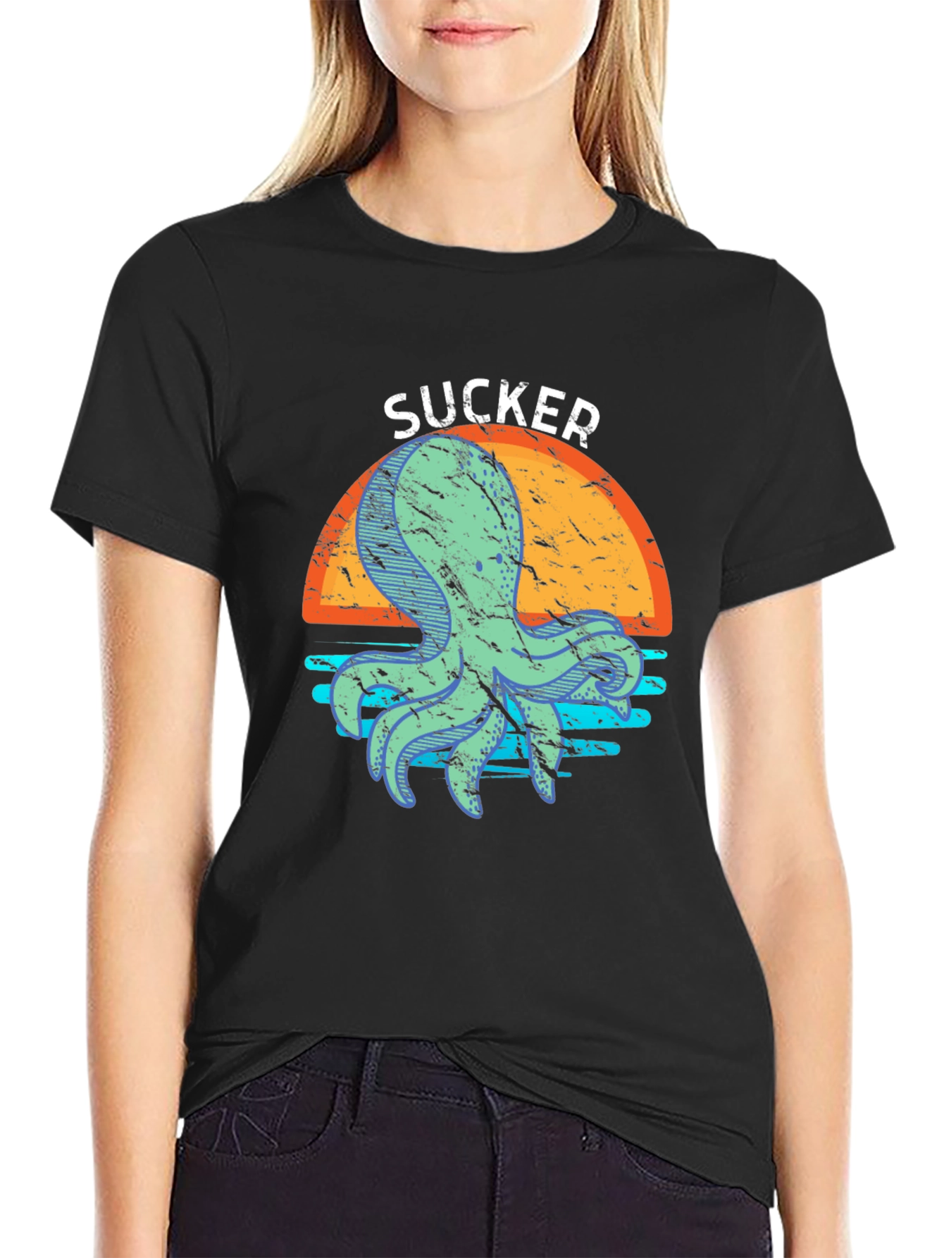 Sucker Octopus Graphic T-Shirt - Cool Sea Creature Tee