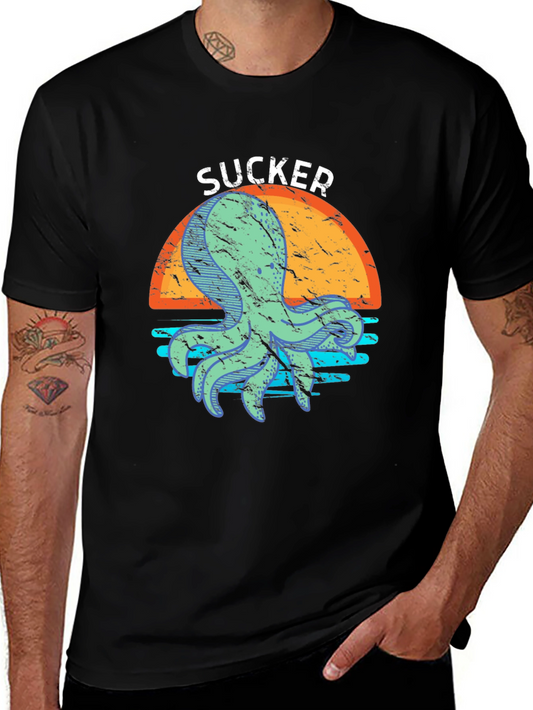 Sucker Octopus Graphic T-Shirt - Cool Sea Creature Tee