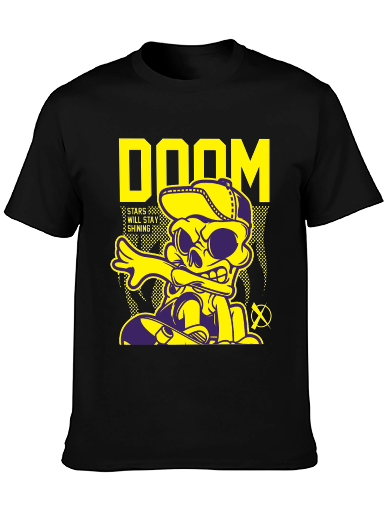 Doom Stars Shining Black Graphic T-Shirt