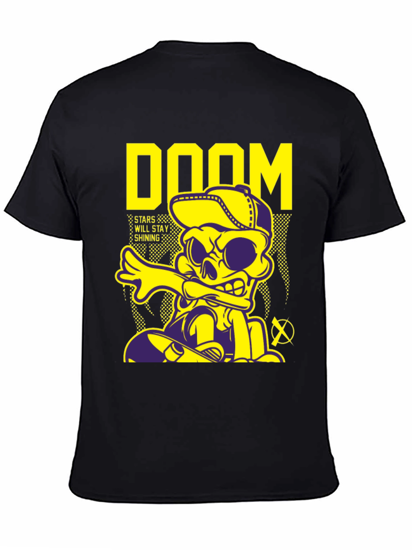 Doom Stars Shining Black Graphic T-Shirt