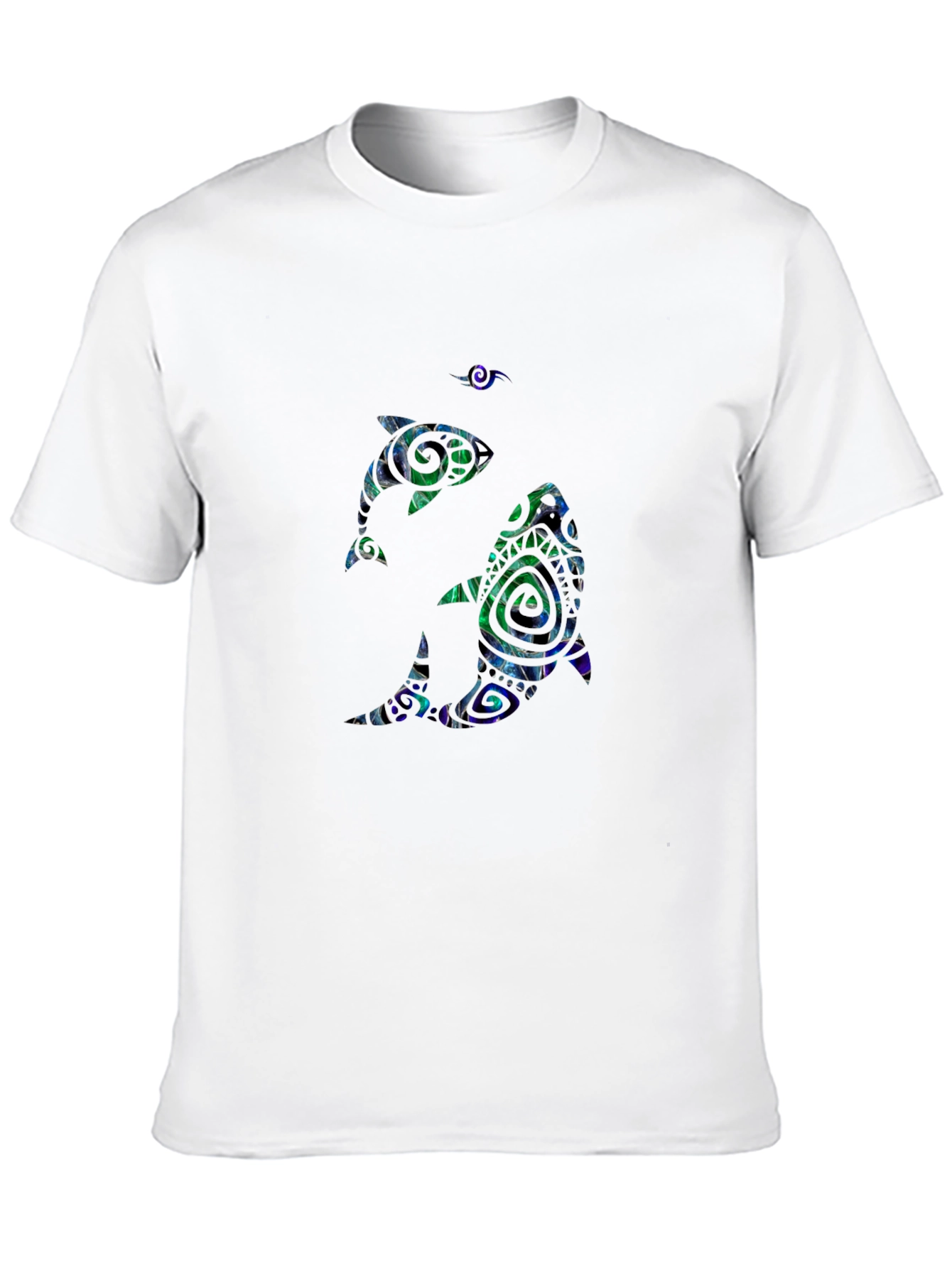 Dolphin Pattern Black T-Shirt