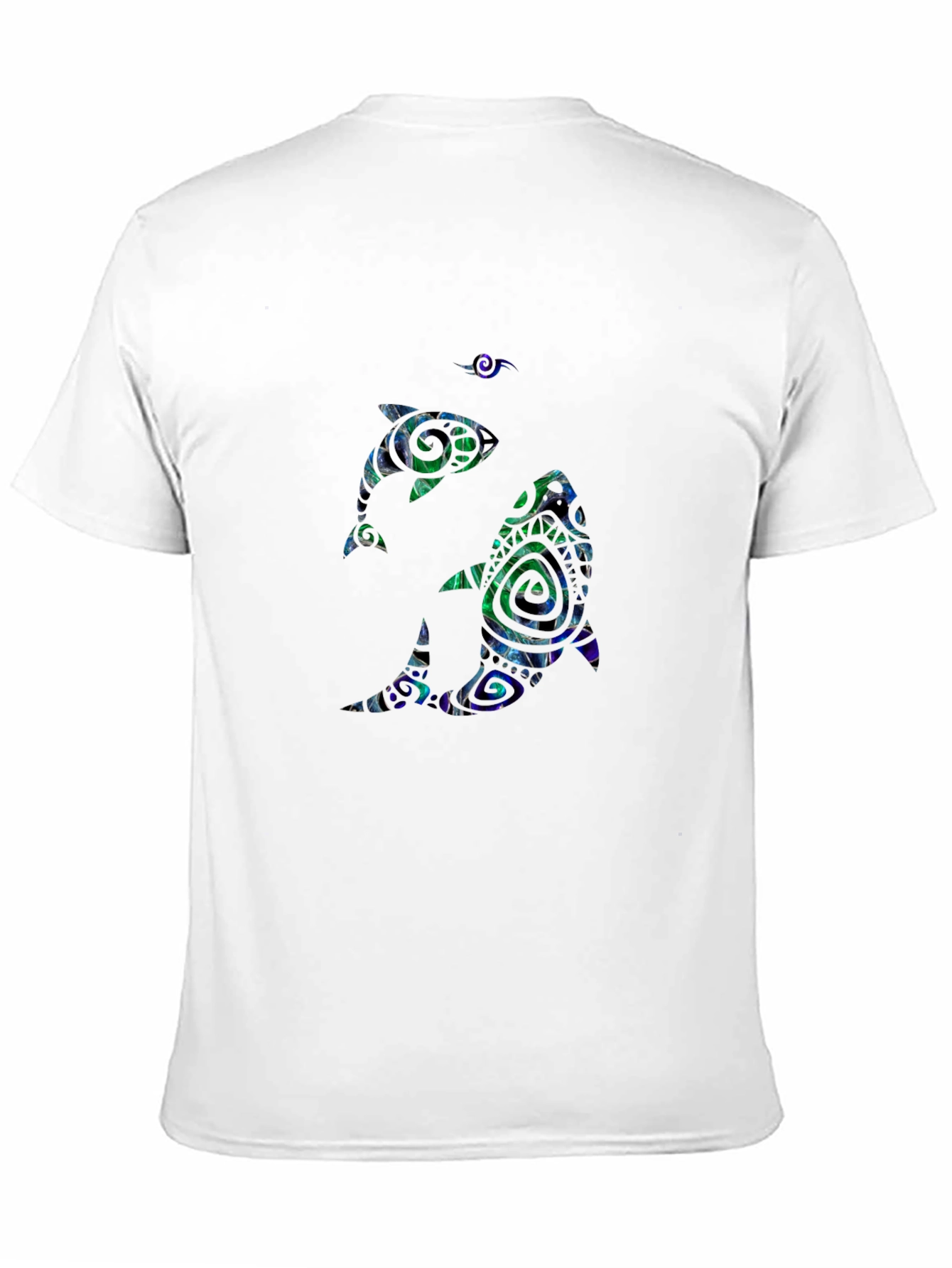 Dolphin Pattern Black T-Shirt