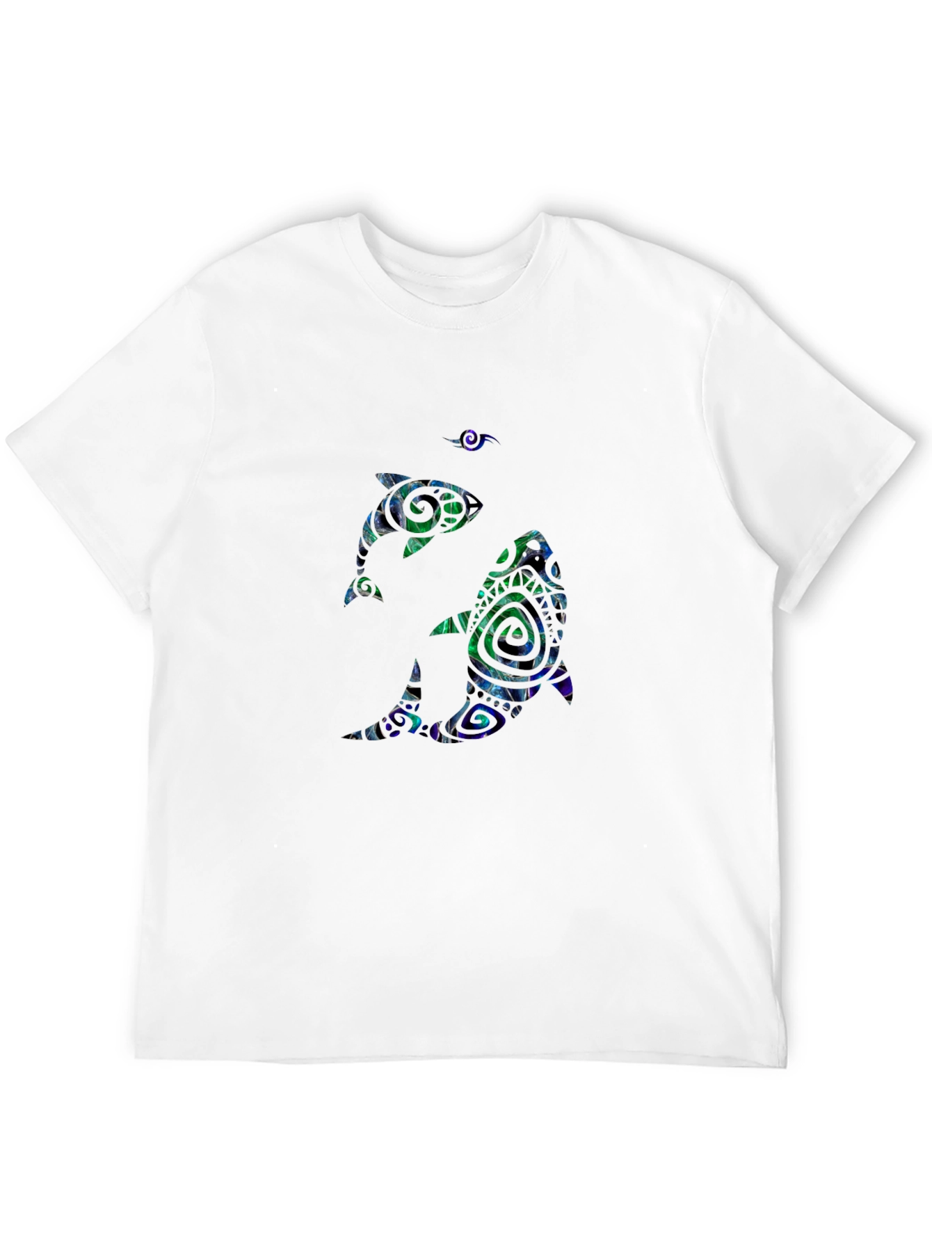 Dolphin Pattern Black T-Shirt