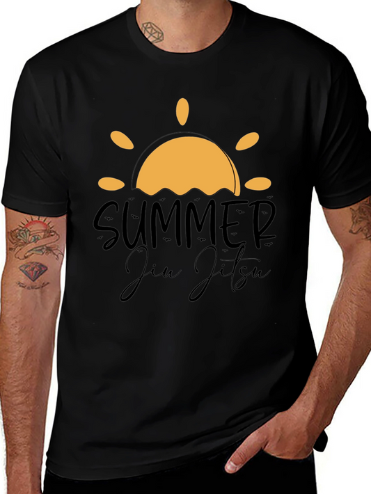 Summer Jiu Jitsu Black Graphic T-Shirt