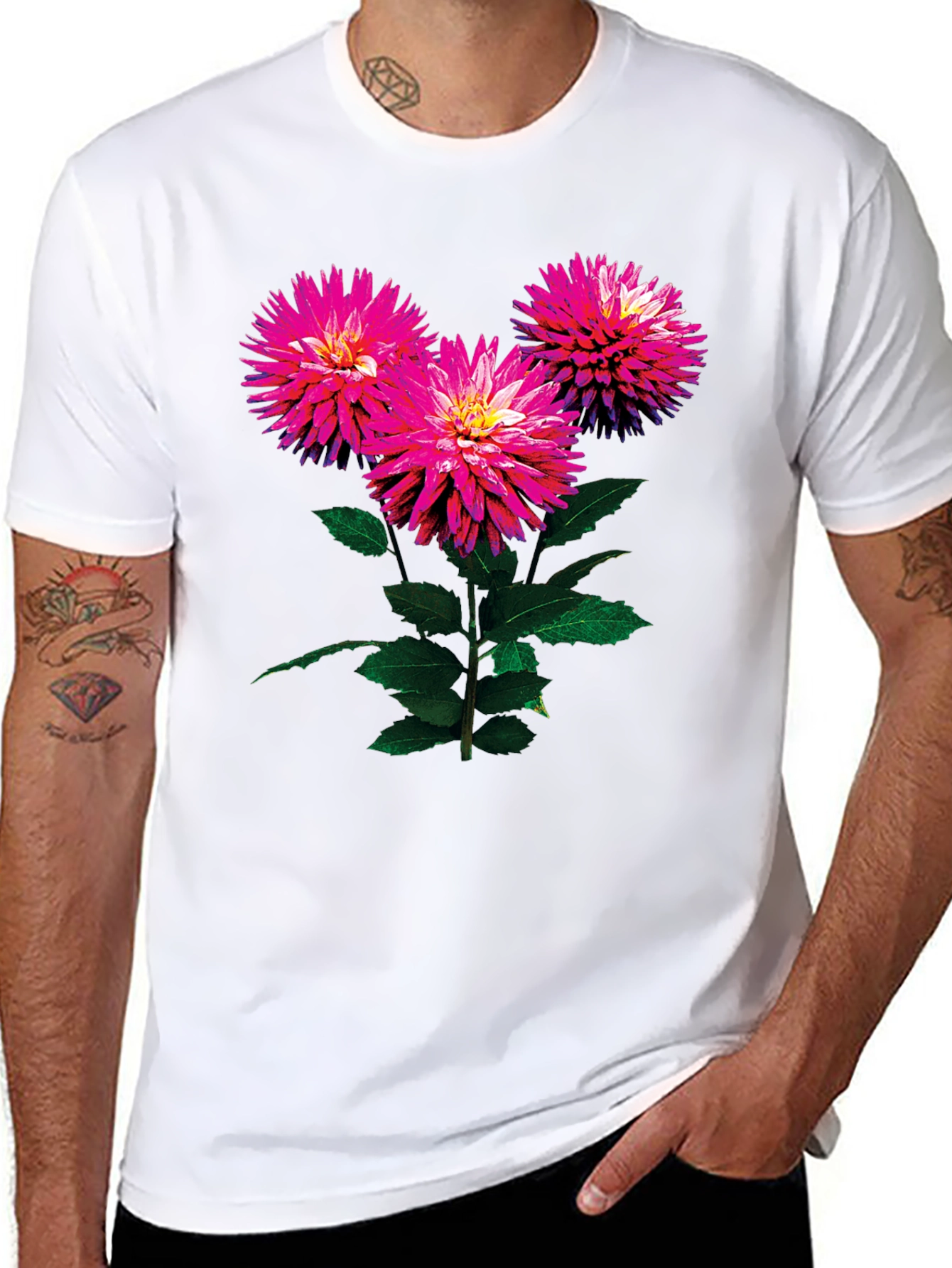 Floral Print Black T-Shirt