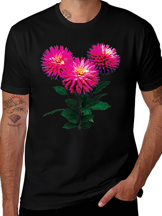 Floral Print Black T-Shirt