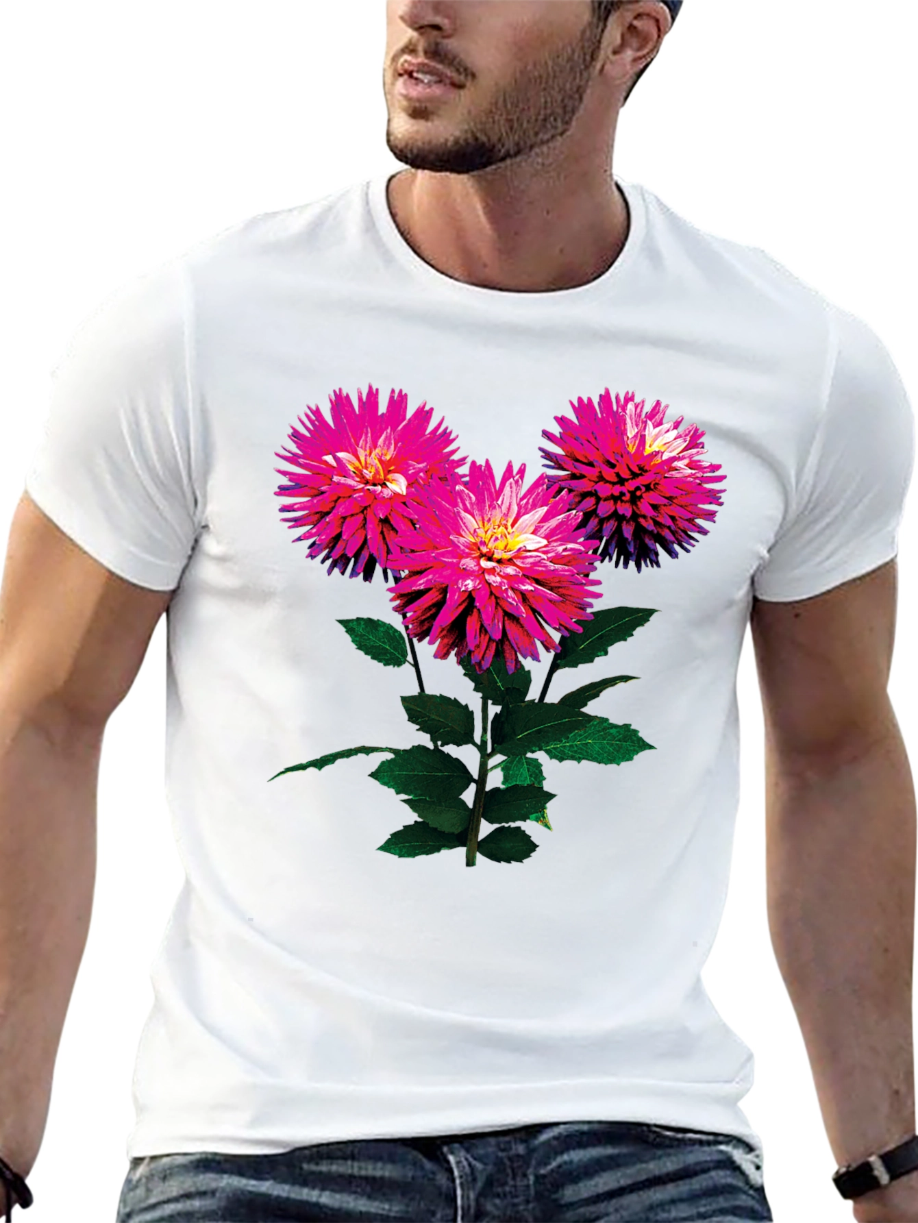Floral Print Black T-Shirt