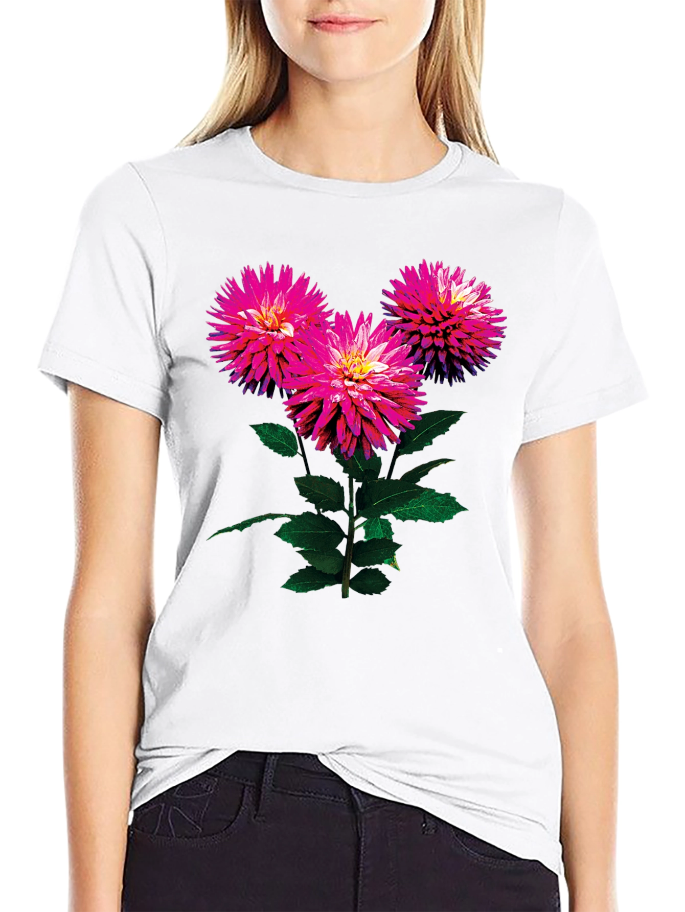 Floral Print Black T-Shirt