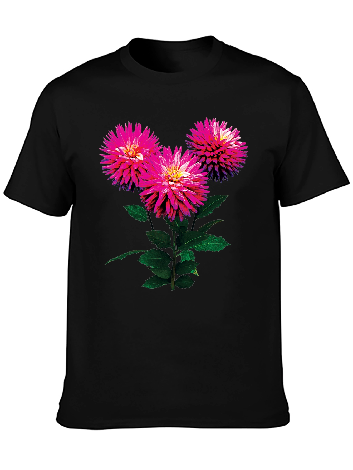 Floral Print Black T-Shirt