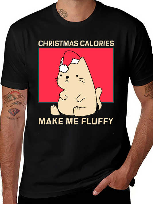 Christmas Cat Calories Fluffy T-Shirt