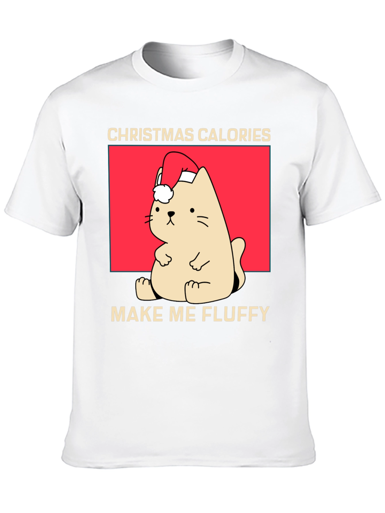Christmas Cat Calories Fluffy T-Shirt