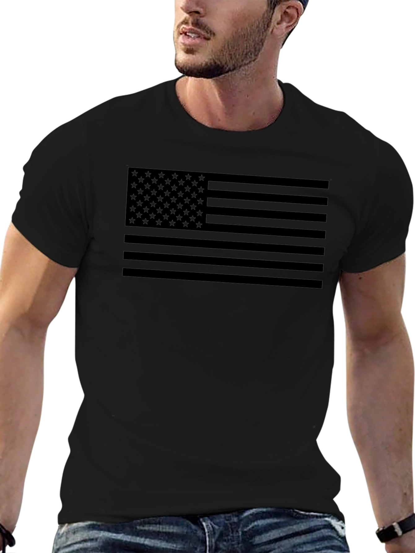 Stealth American Flag Black T-Shirt