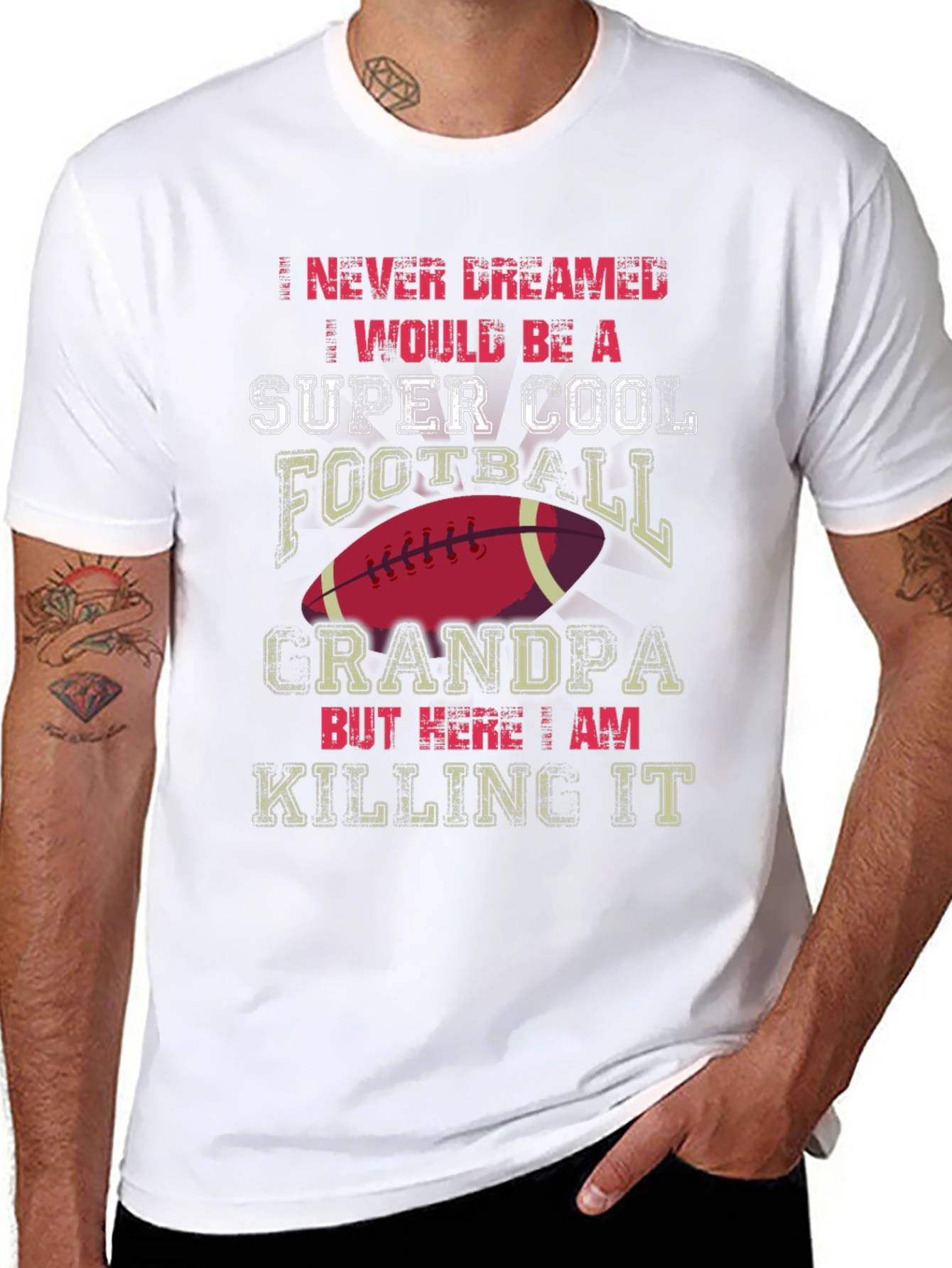 Super Cool Football Grandpa T-Shirt