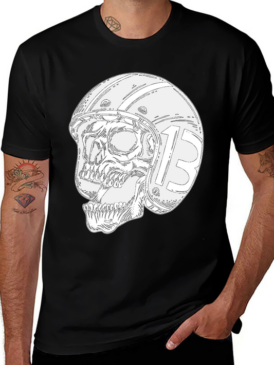 Skull Helmet Black T-Shirt - Rider Graphic Tee
