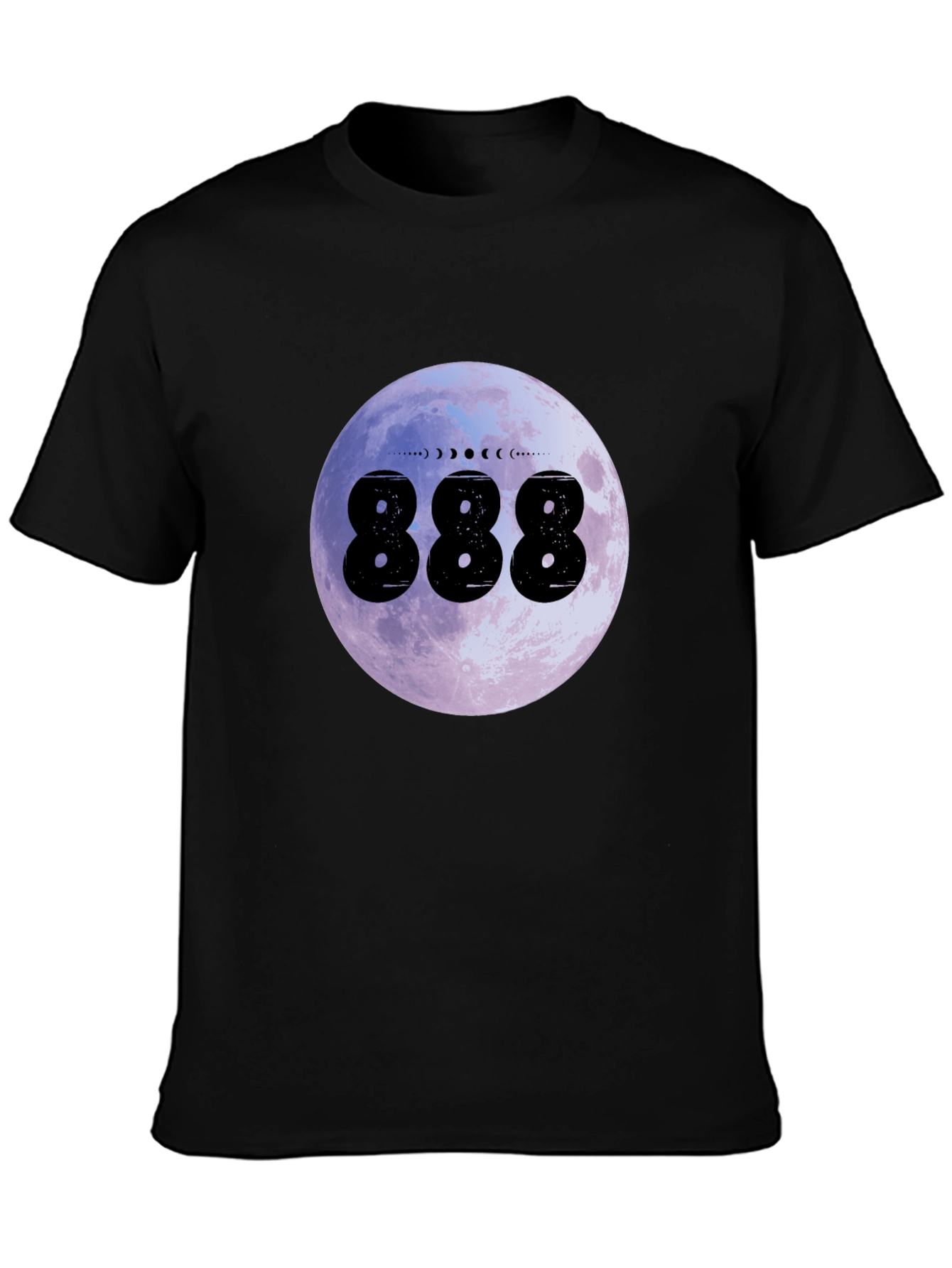 Moon Phase 888 Graphic Black T-Shirt