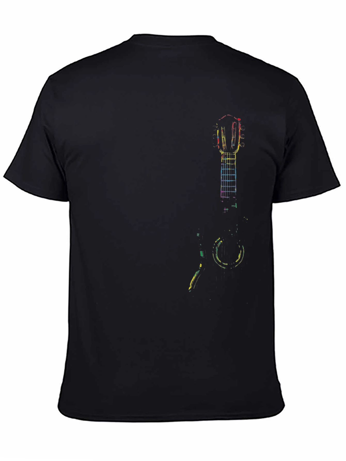 Guitar Art Mens Black T-Shirt