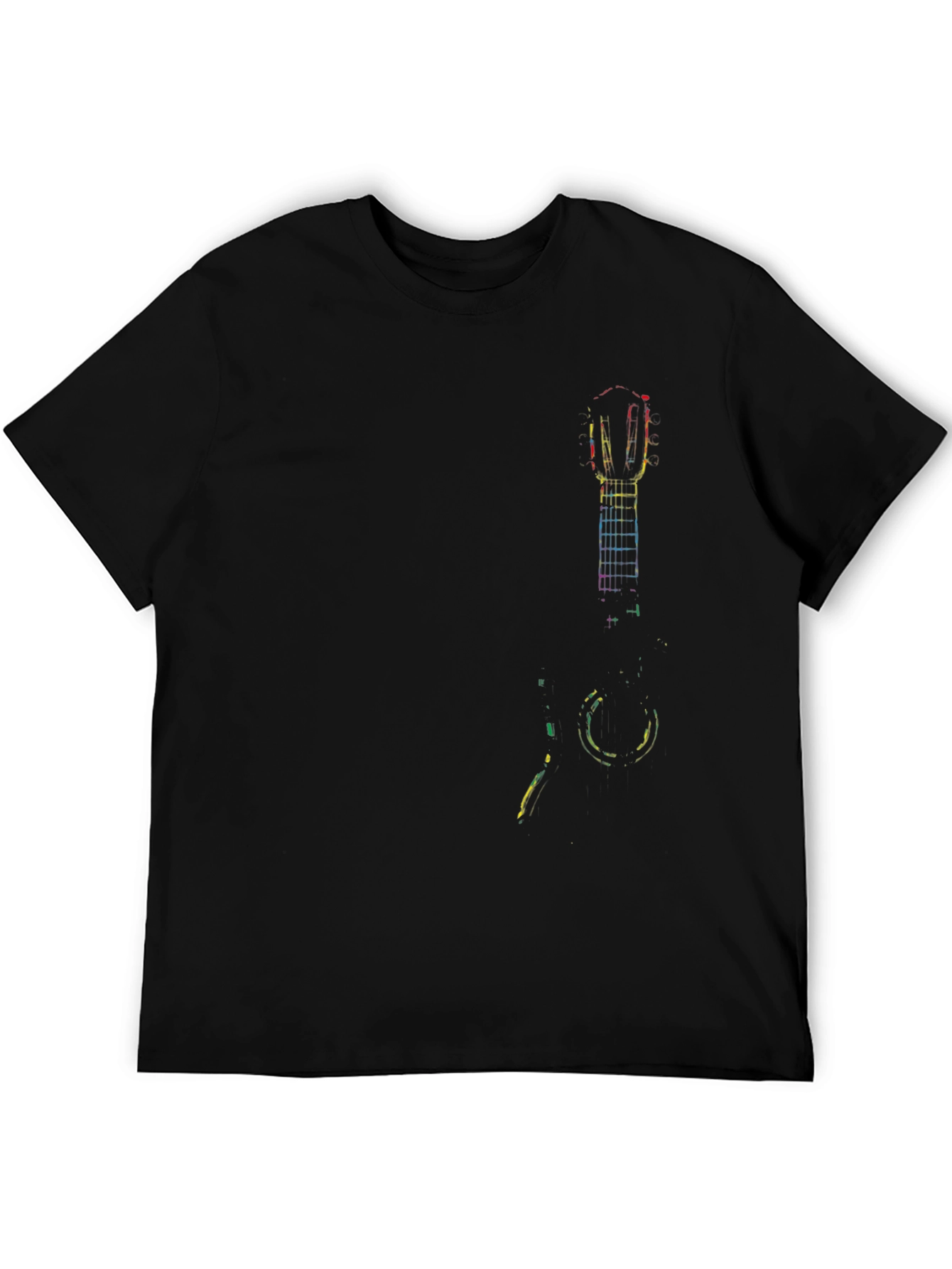 Guitar Art Mens Black T-Shirt