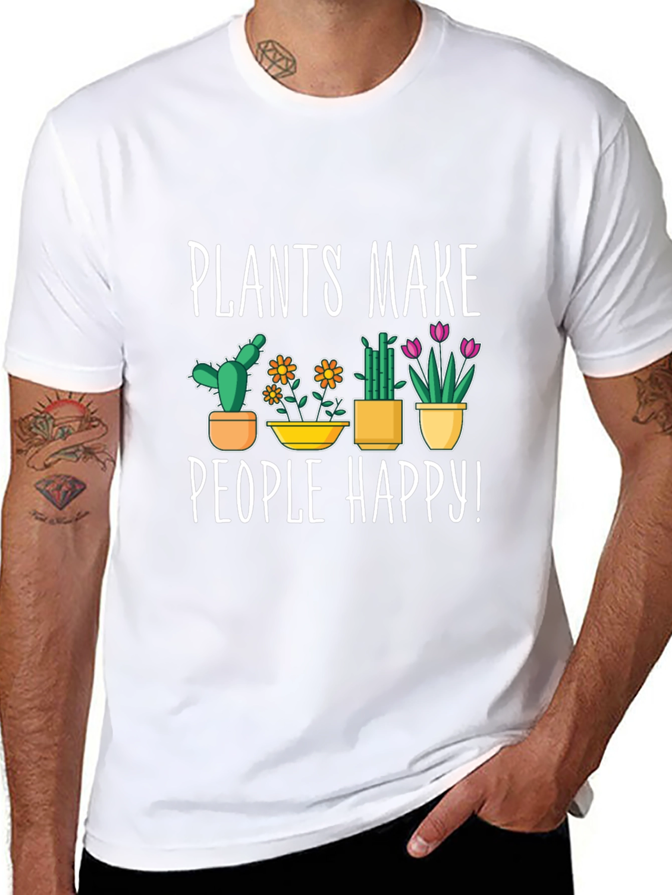 Plants Make People Happy Graphic T-Shirt