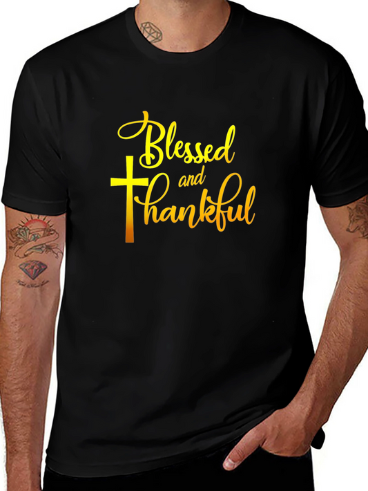 Blessed & Thankful Graphic Tee - Black
