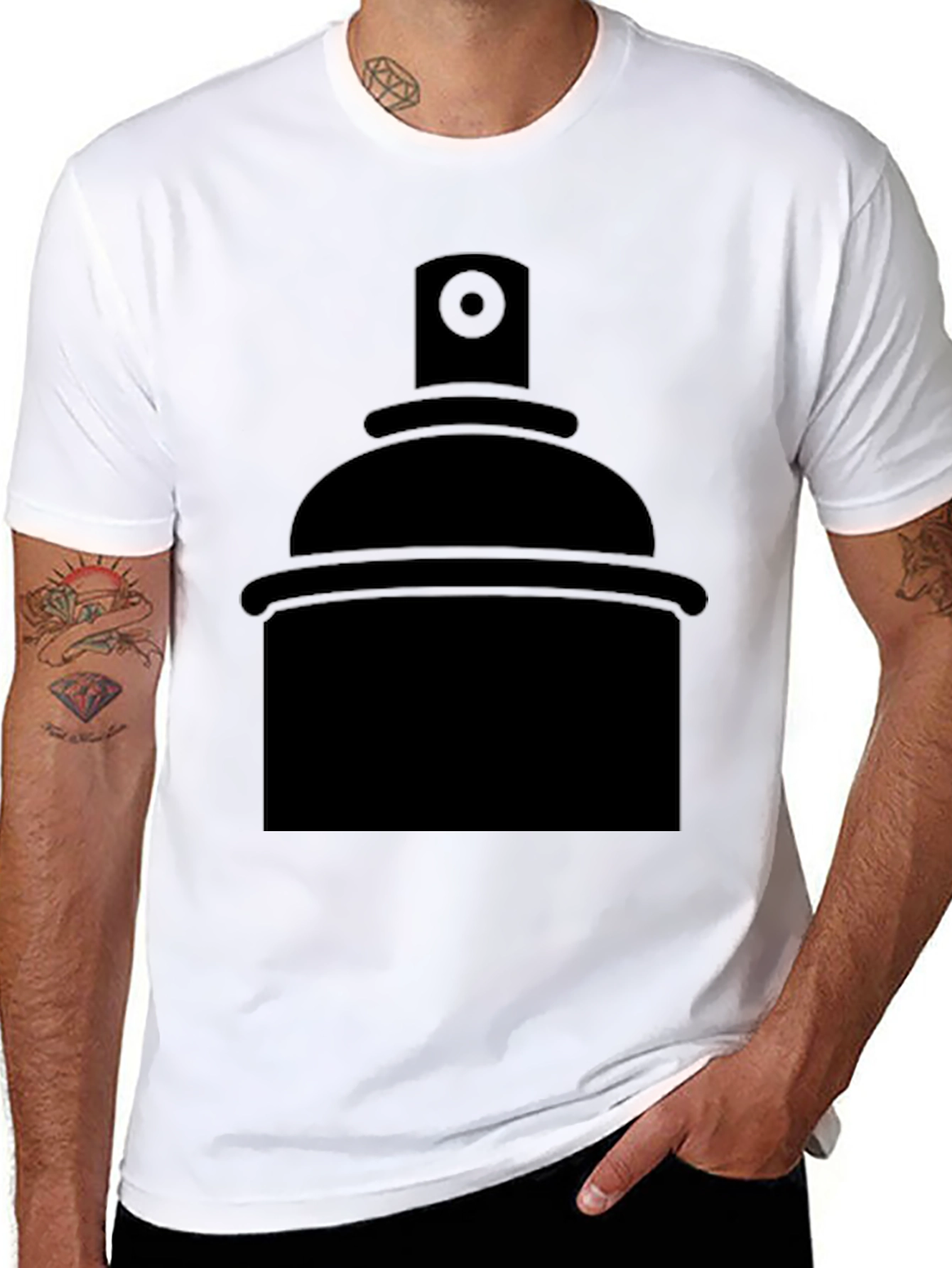 Spray Paint Graphic Tee - Black