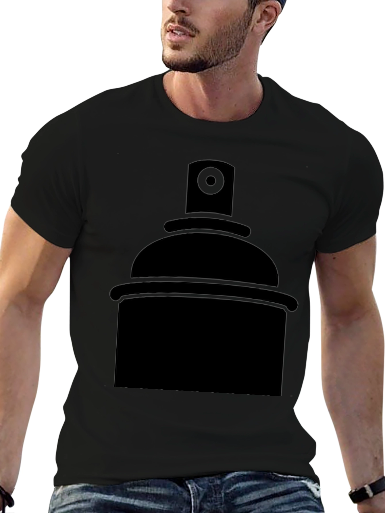 Spray Paint Graphic Tee - Black
