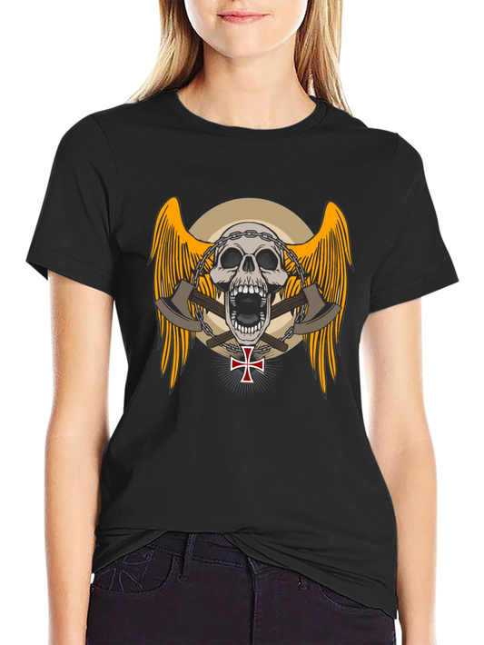 Skull & Axe Graphic Tee - Edgy Design