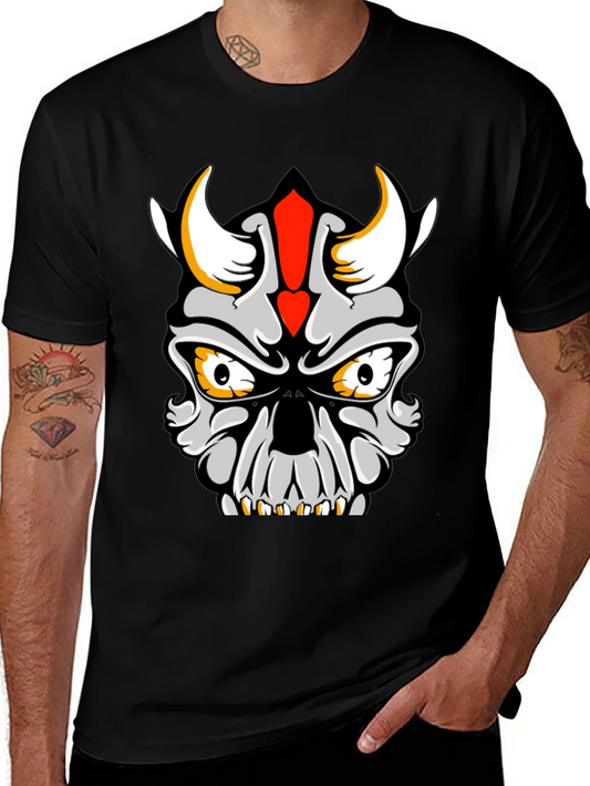 Skull Devil Graphic Tee - Black Cotton T-Shirt