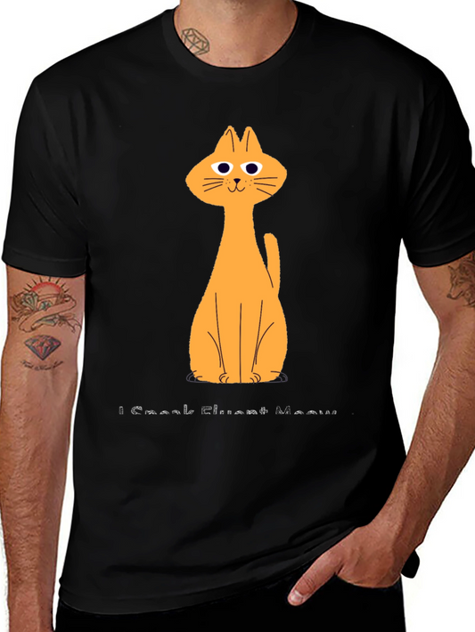 Funny Cat Graphic Black T-Shirt