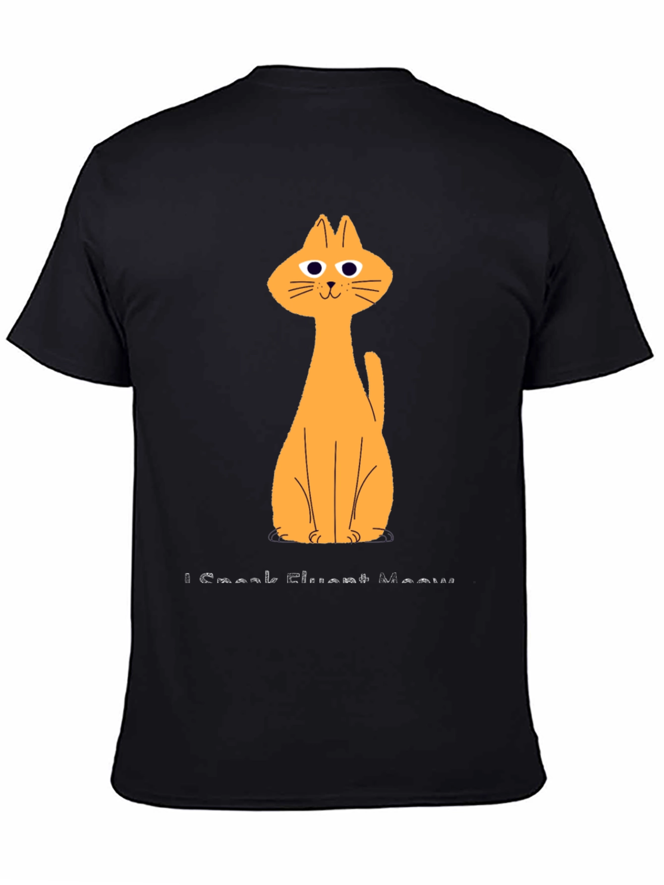 Funny Cat Graphic Black T-Shirt