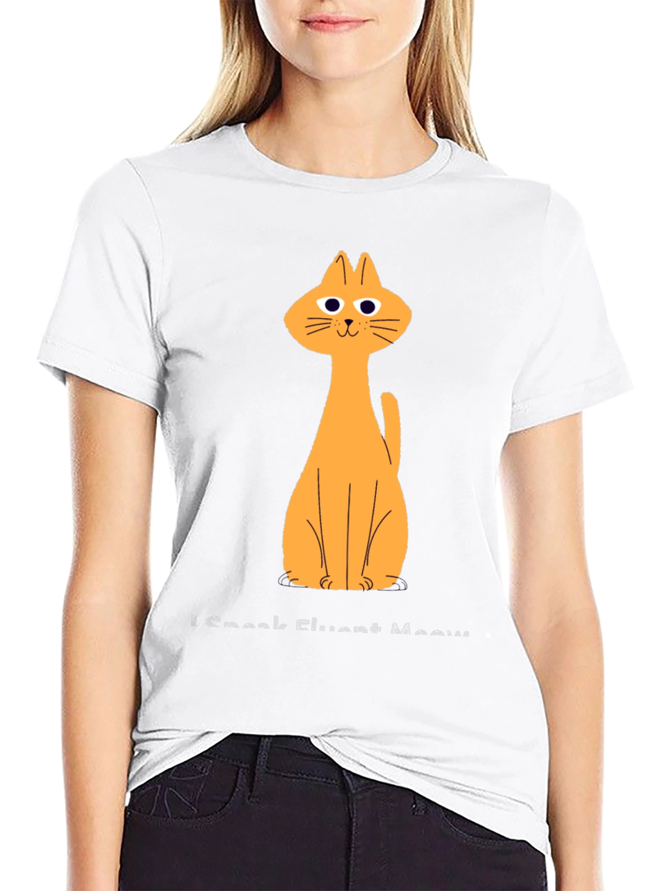 Funny Cat Graphic Black T-Shirt
