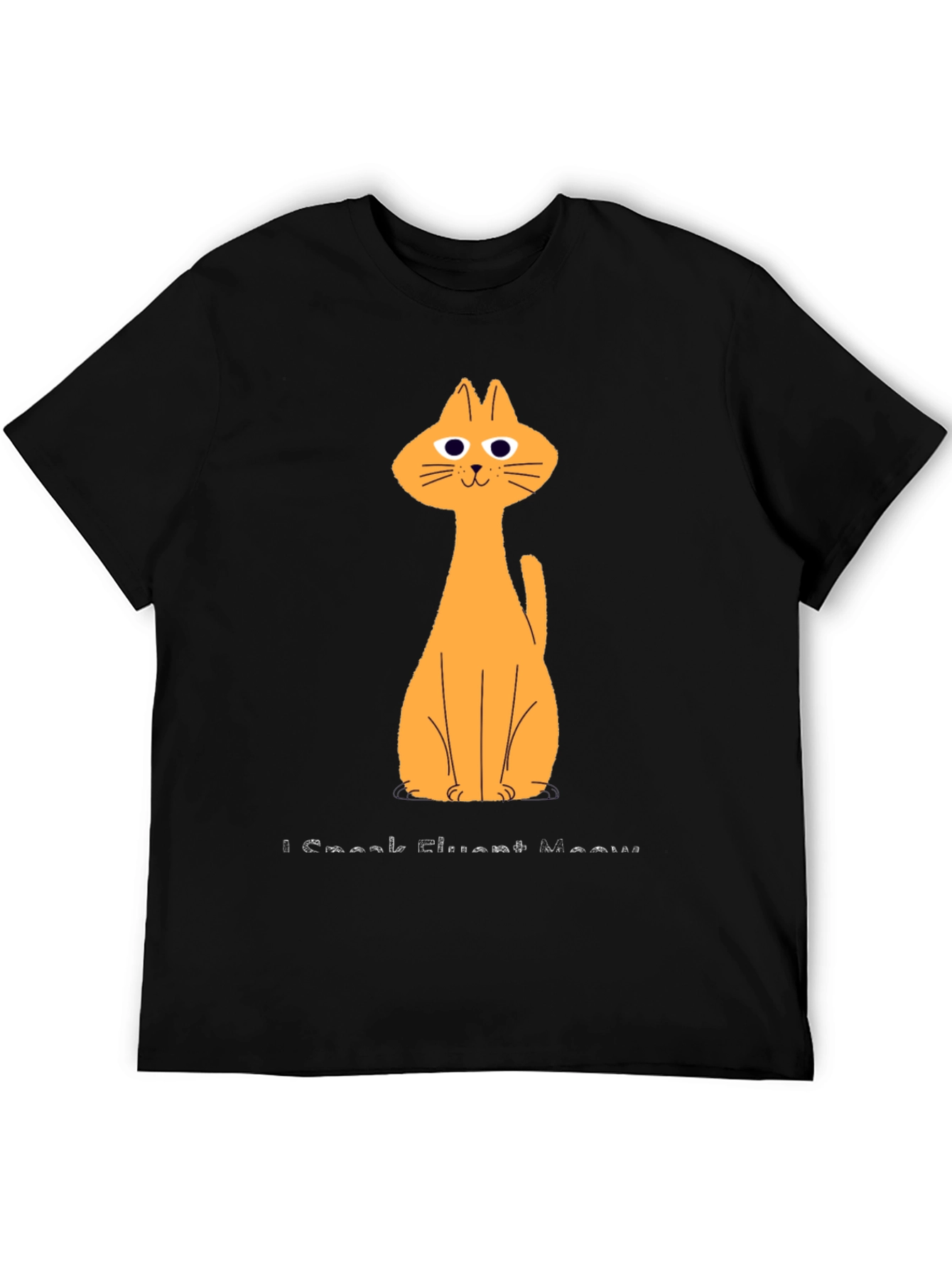 Funny Cat Graphic Black T-Shirt
