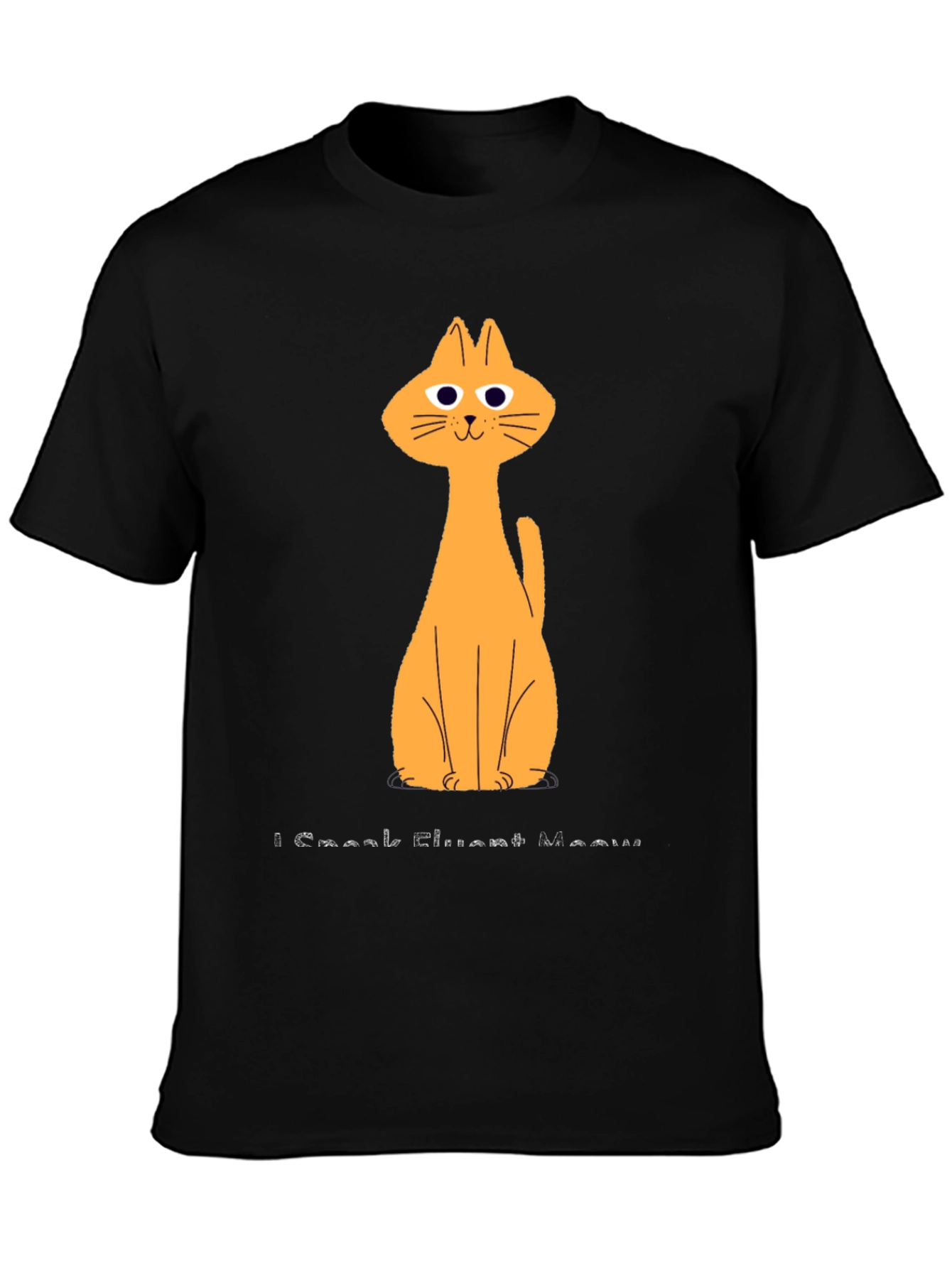 Funny Cat Graphic Black T-Shirt