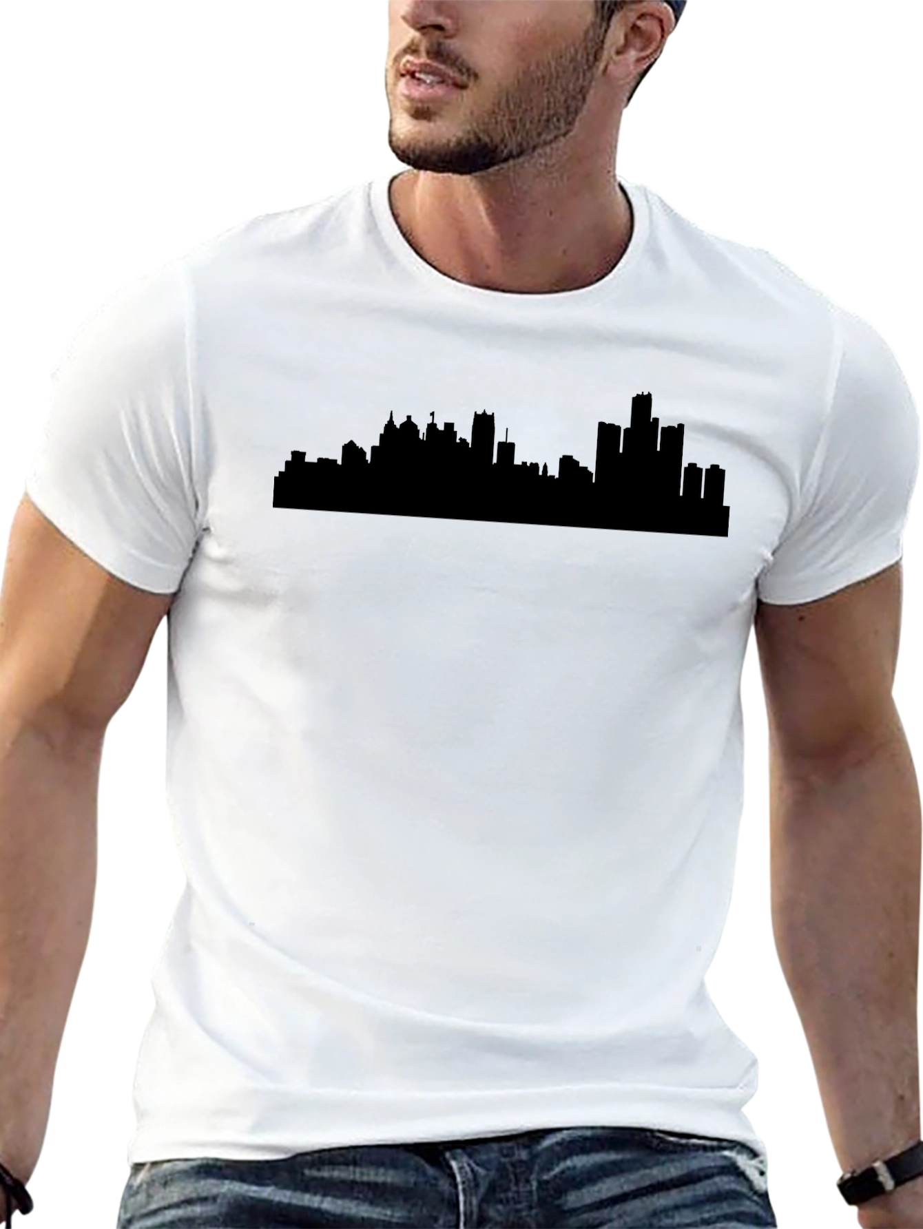 Detroit Skyline Graphic T-Shirt - Black