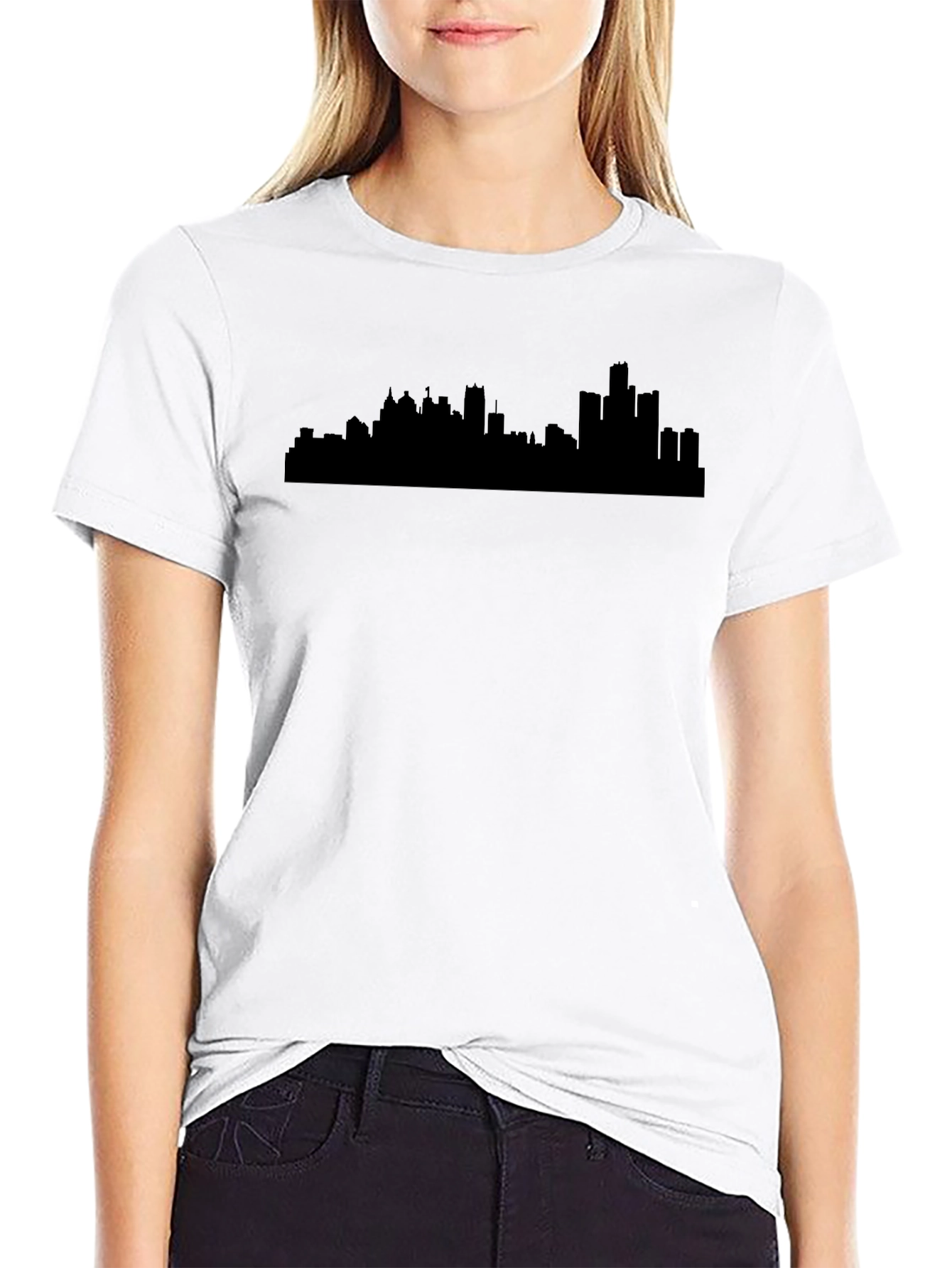 Detroit Skyline Graphic T-Shirt - Black