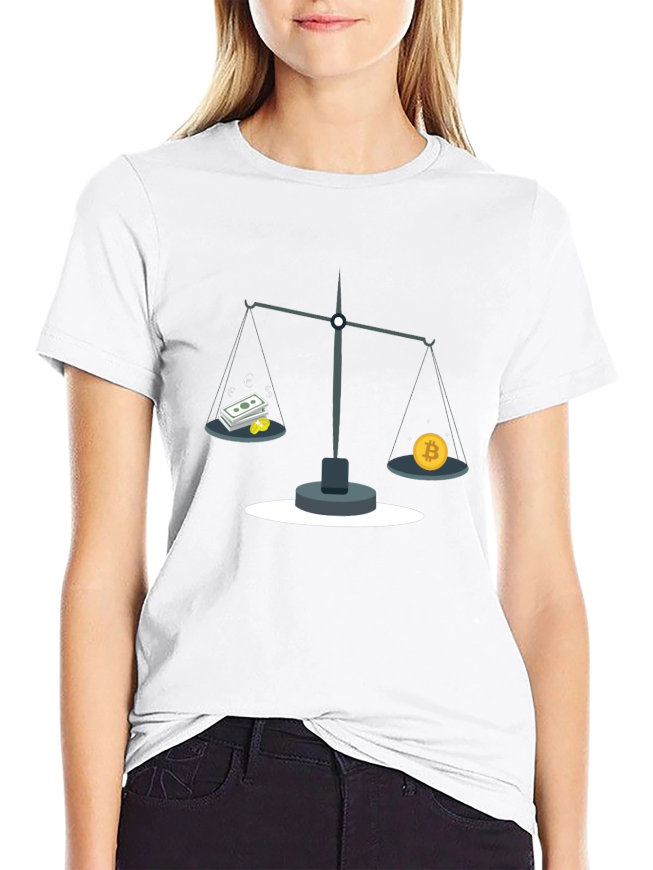 Bitcoin vs. Cash Tee - Crypto Balance T-Shirt