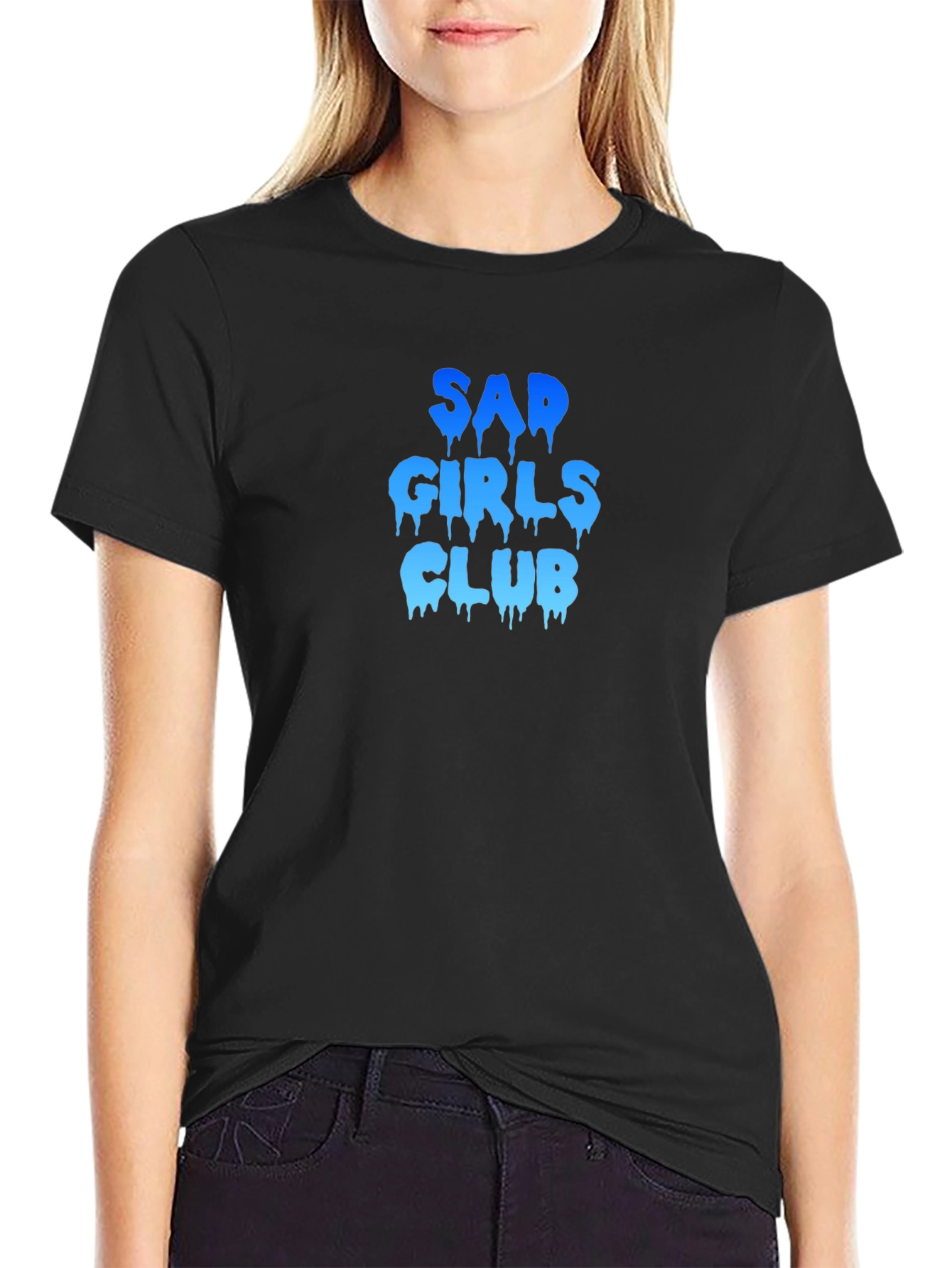 Sad Girls Club Graphic Print Black Tee