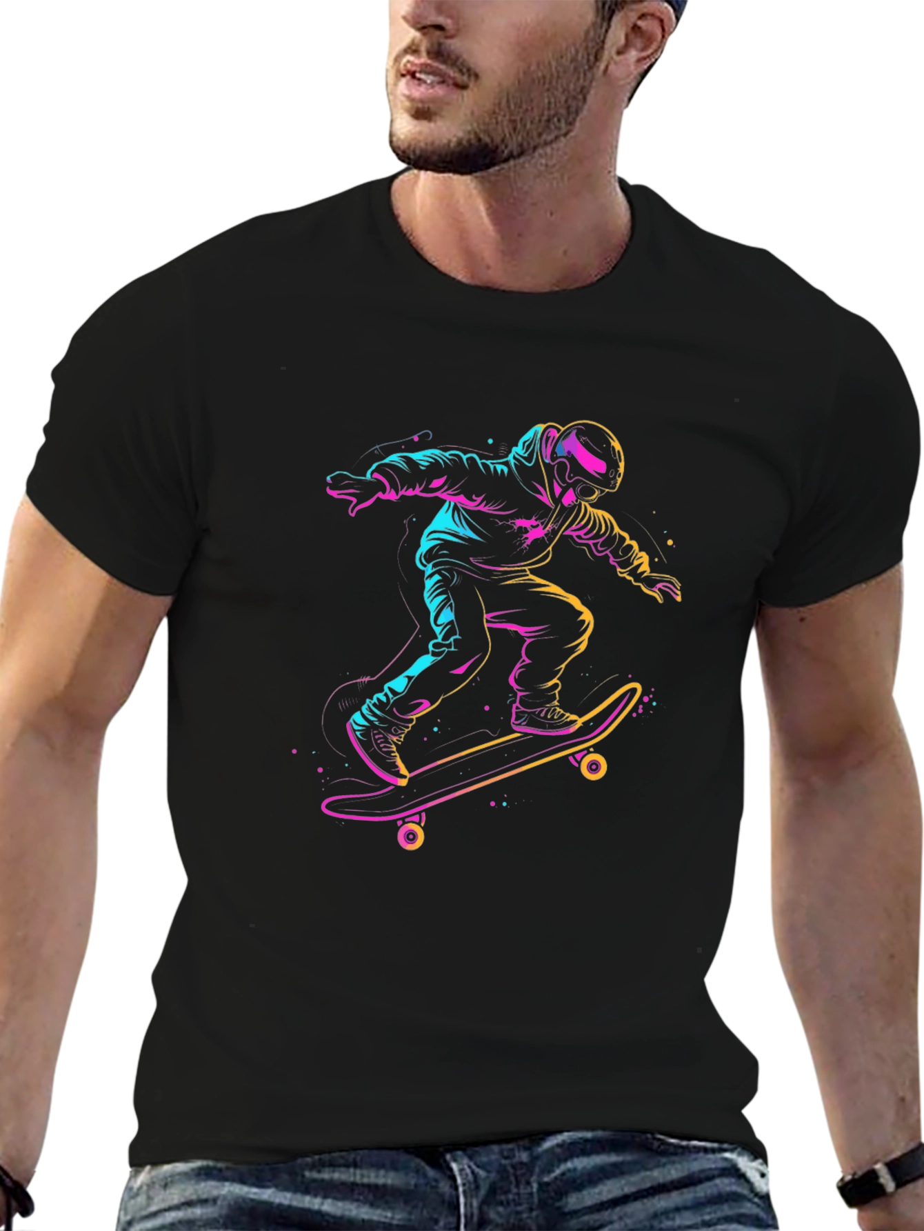 Skateboarding T-Shirt - Neon Rider